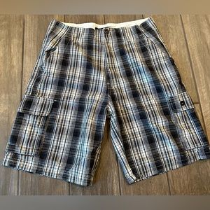 Nonstop Cargo shorts- Black and White Plaid